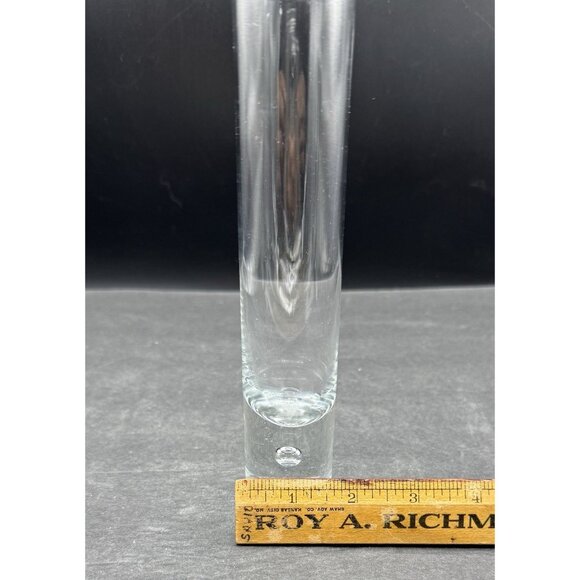 Vintage Swedish Bergdala Glasbruk Scandinavian Glass Vase Air Bubble Base - Picture 8 of 9